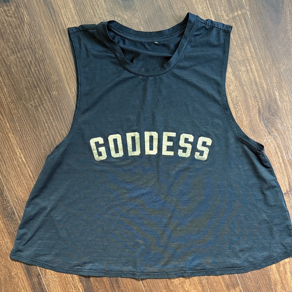 Goddess Black Cropped Tank